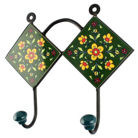 Yellow Tiny Flower CEramic Tile Hook